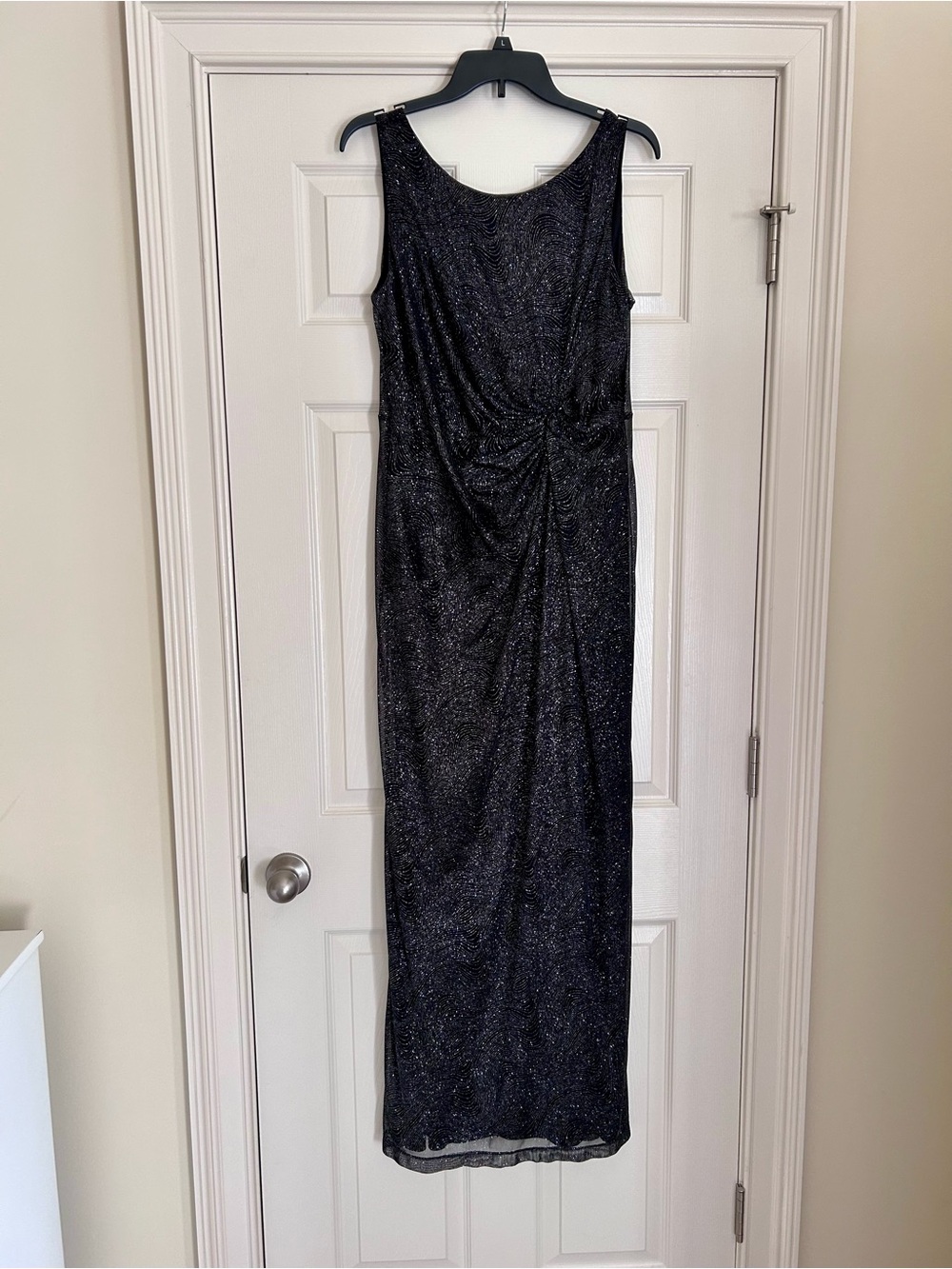Calvin Klein Black Sleeveless Glitter Maxi Dress